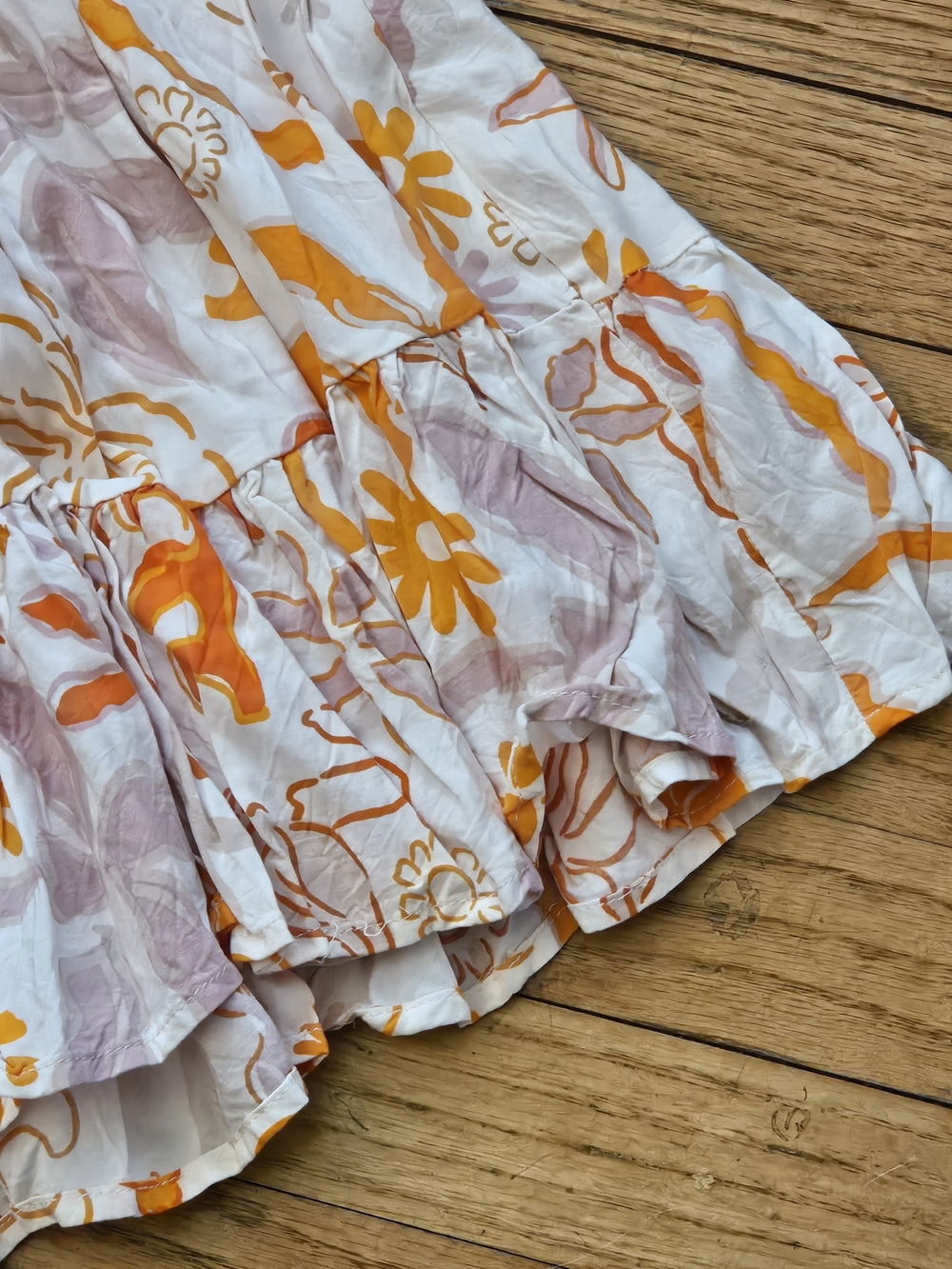 Label Of Love V-Neck Ruffle Hem Mini Dress in Orange, Pink, White XL - Picture 14 of 16